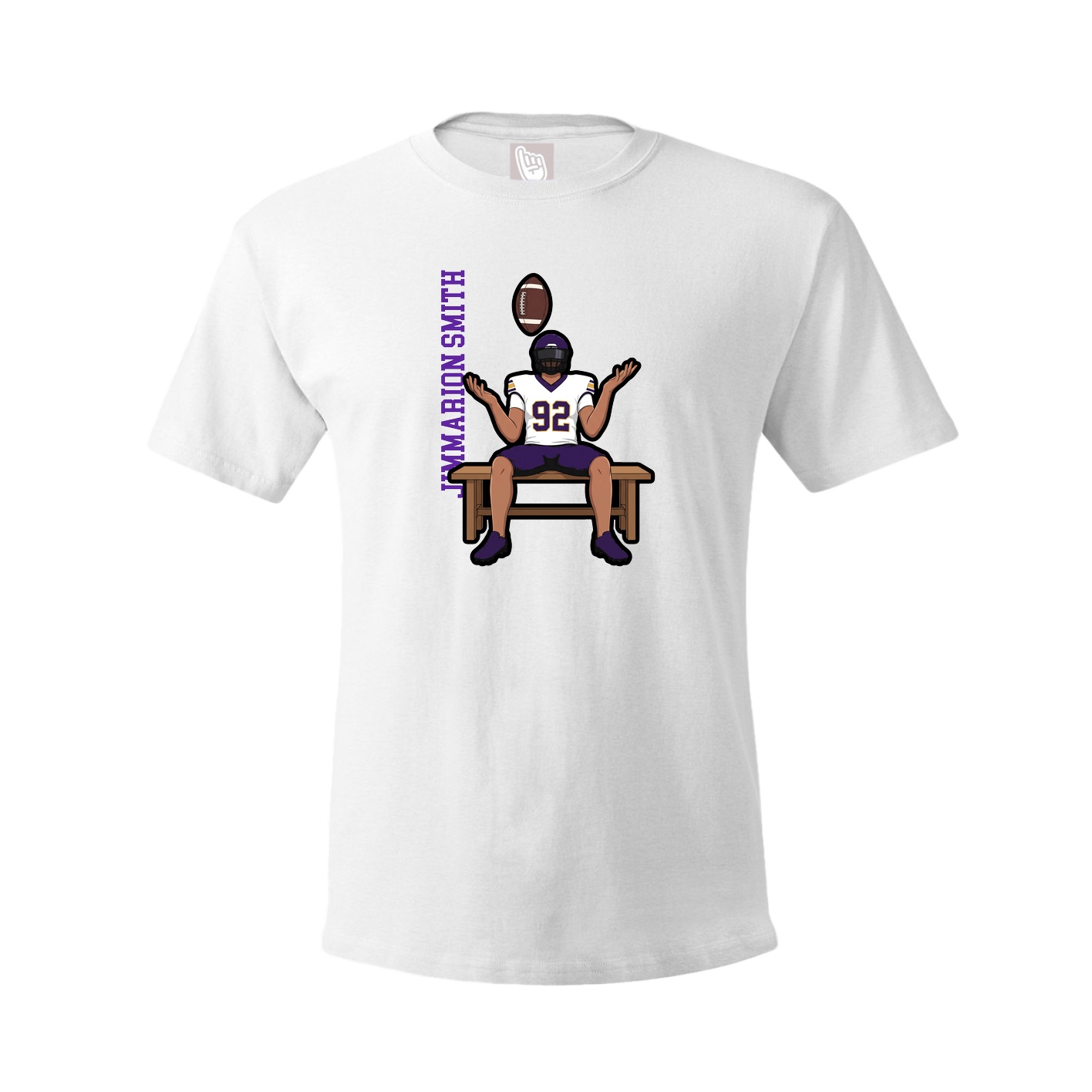 Youth Tee — Name Vertical in White