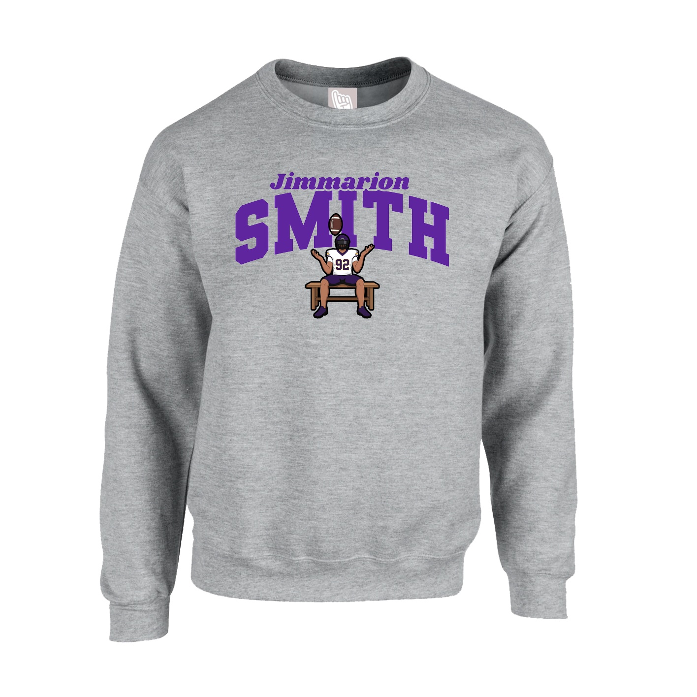 Fleece Crew — Signature Arch in Grey
