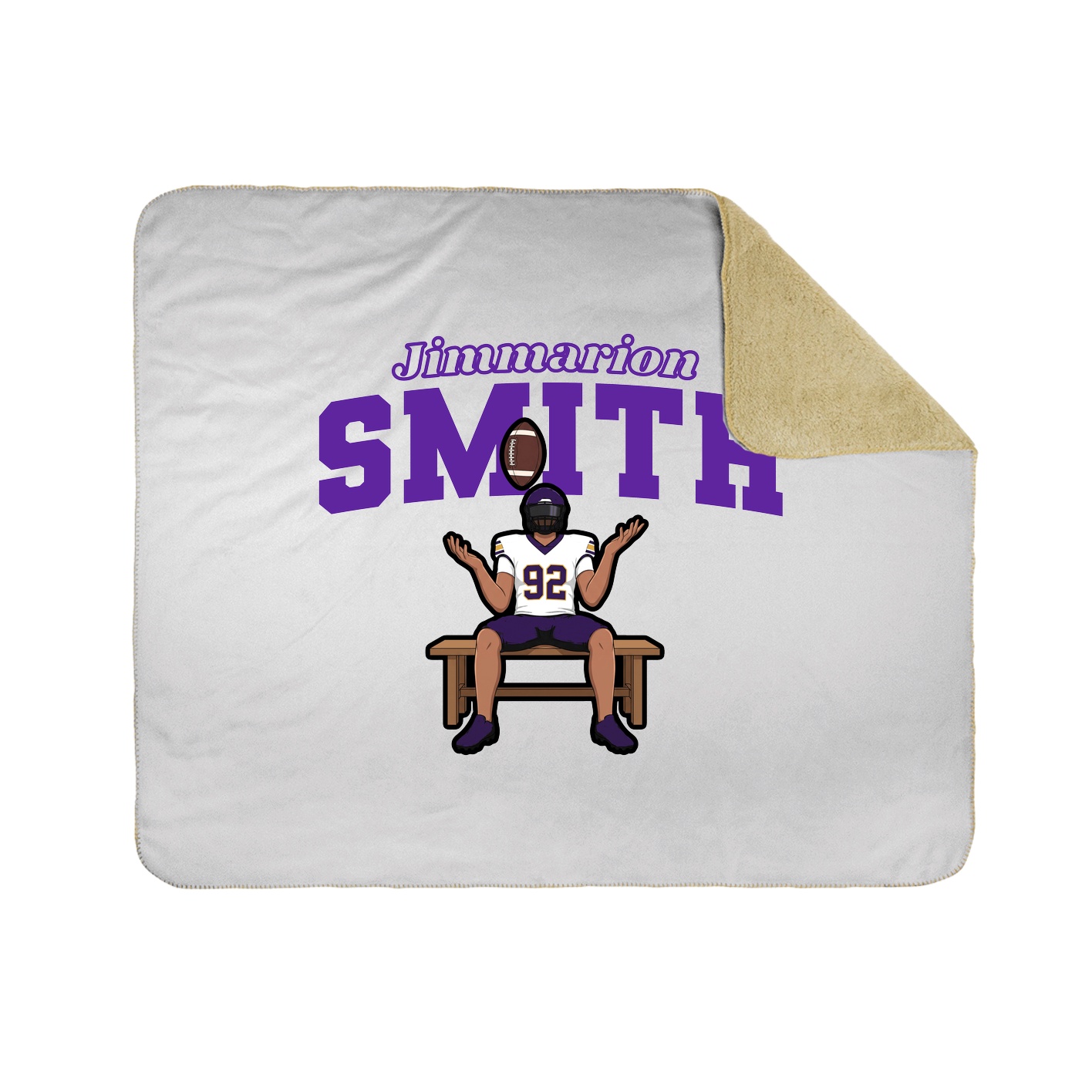 Throw Blanket — Name Arch in White