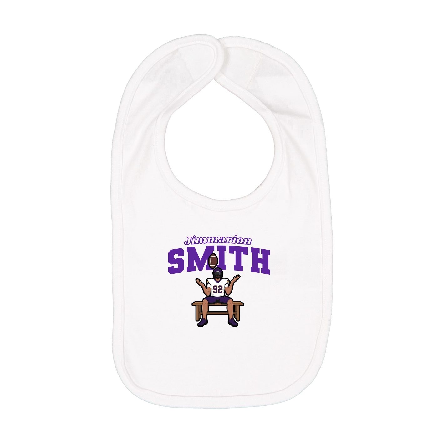 Infant Bib — Name Arch in White