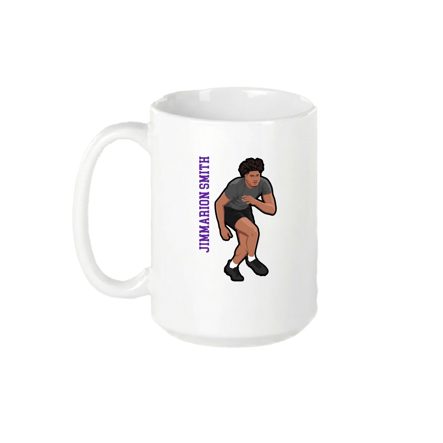 15oz Coffee Mug — Name Vertical in White