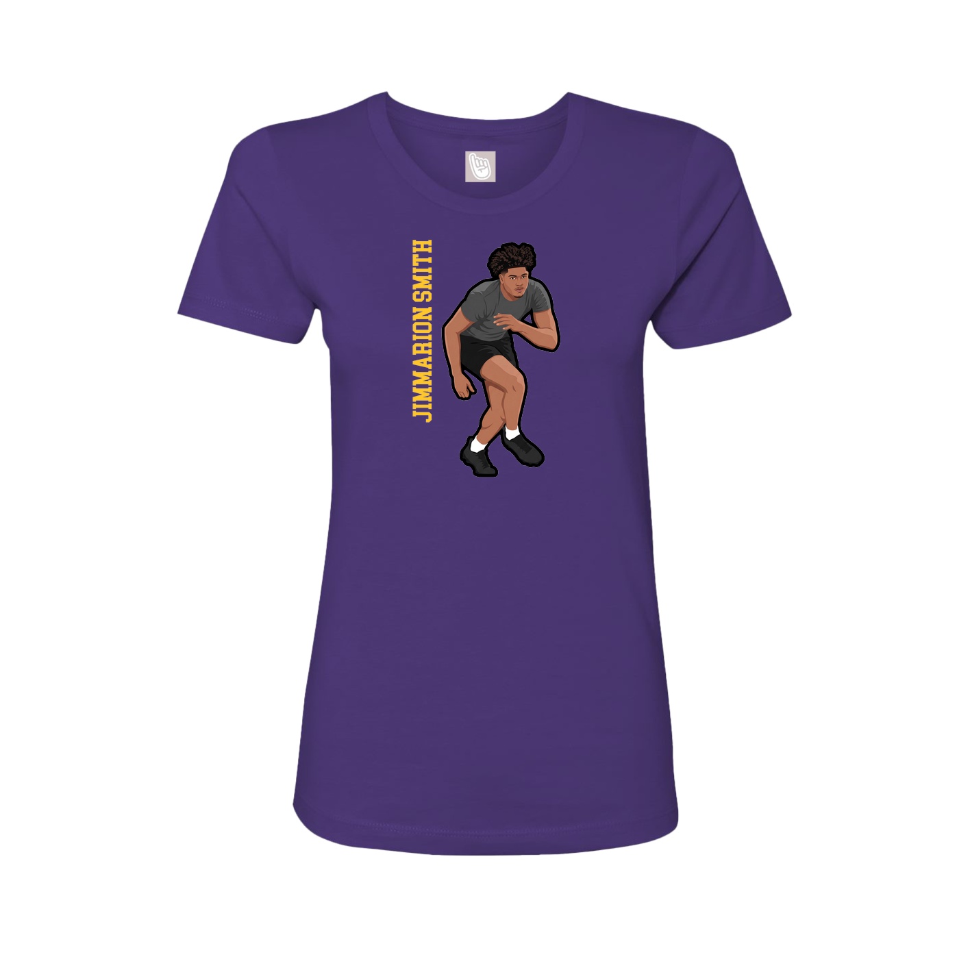 Womens Tee — Name Vertical in Purple