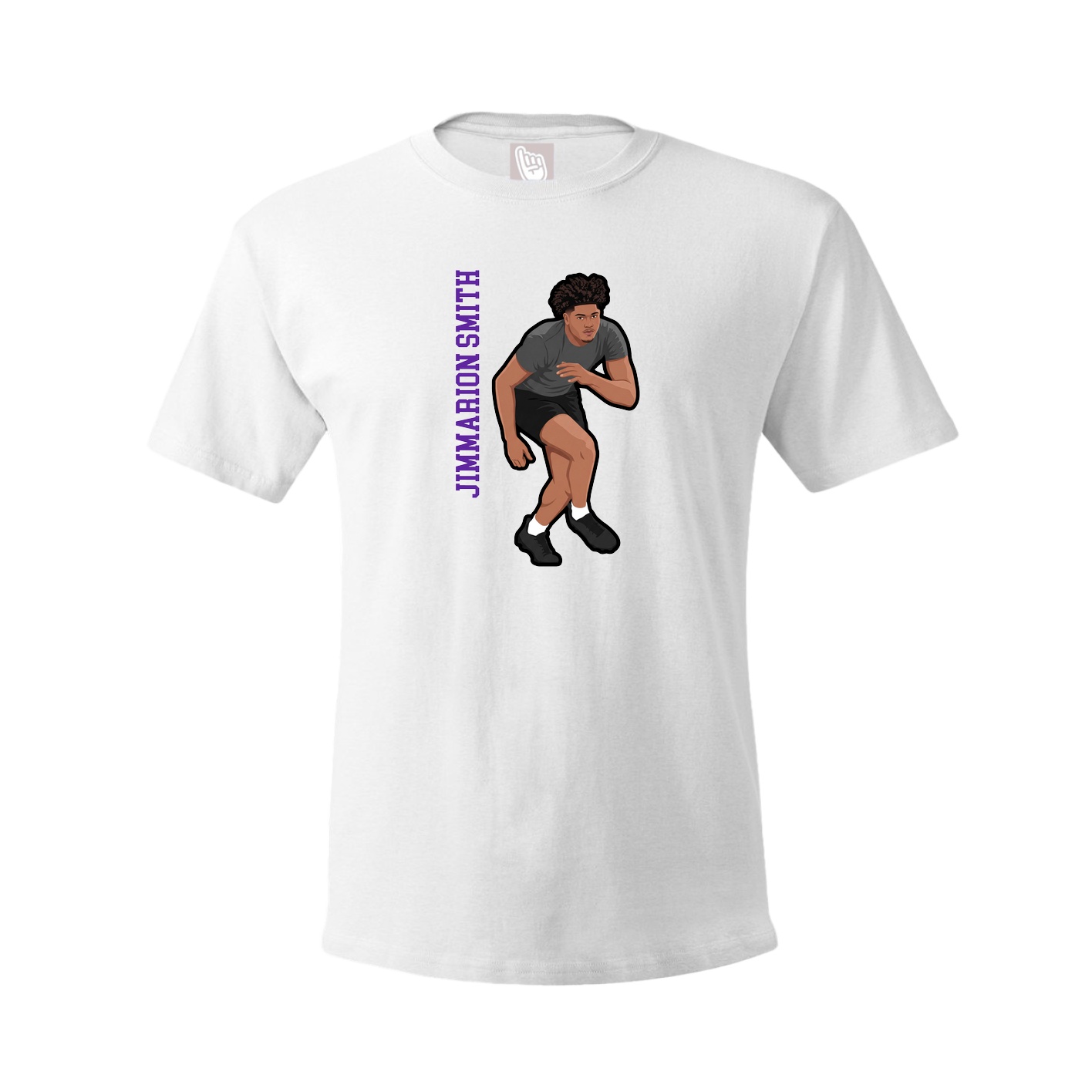Youth Tee — Name Vertical in White