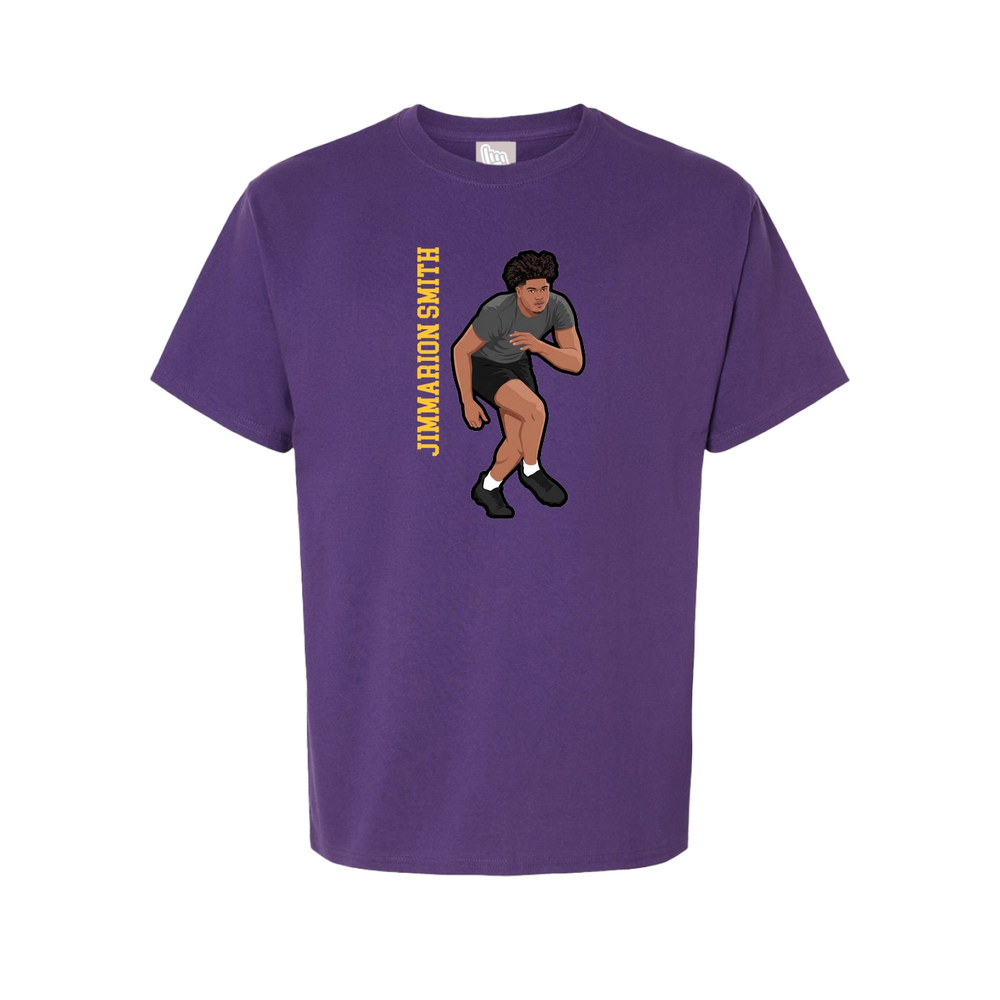 Youth Tee — Name Vertical in Purple
