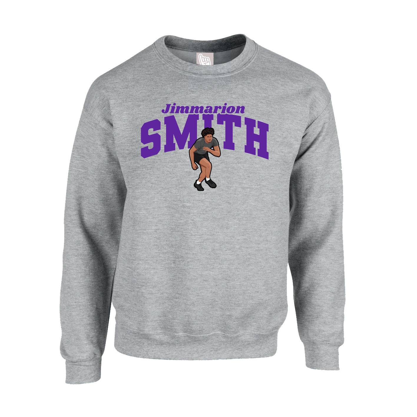Fleece Crew — Signature Arch in Grey