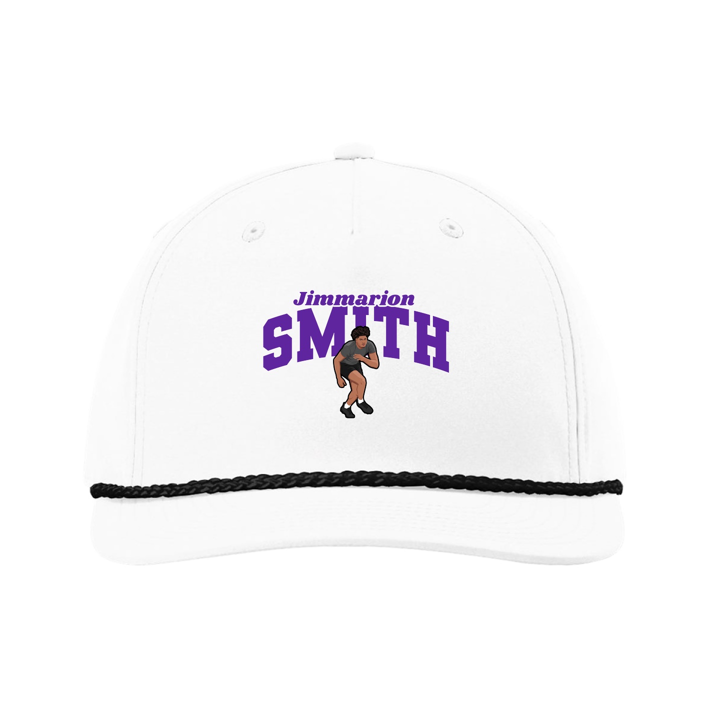 Five-Panel Classic Rope Cap — Signature Arch in White