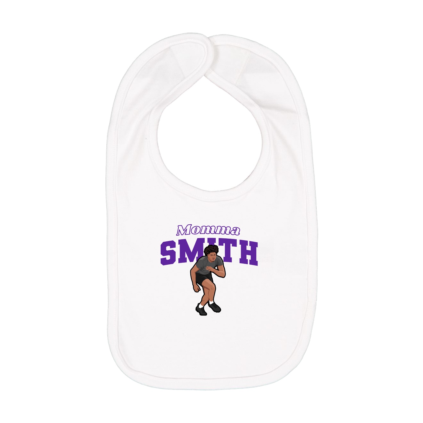 Infant Bib — Mothers Day Block in White
