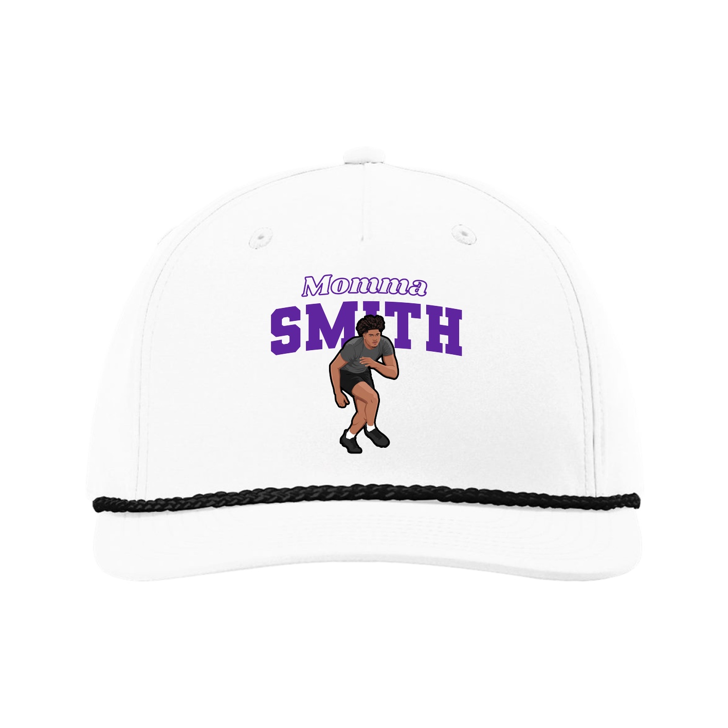 Five-Panel Classic Rope Cap — Mothers Day Block in White