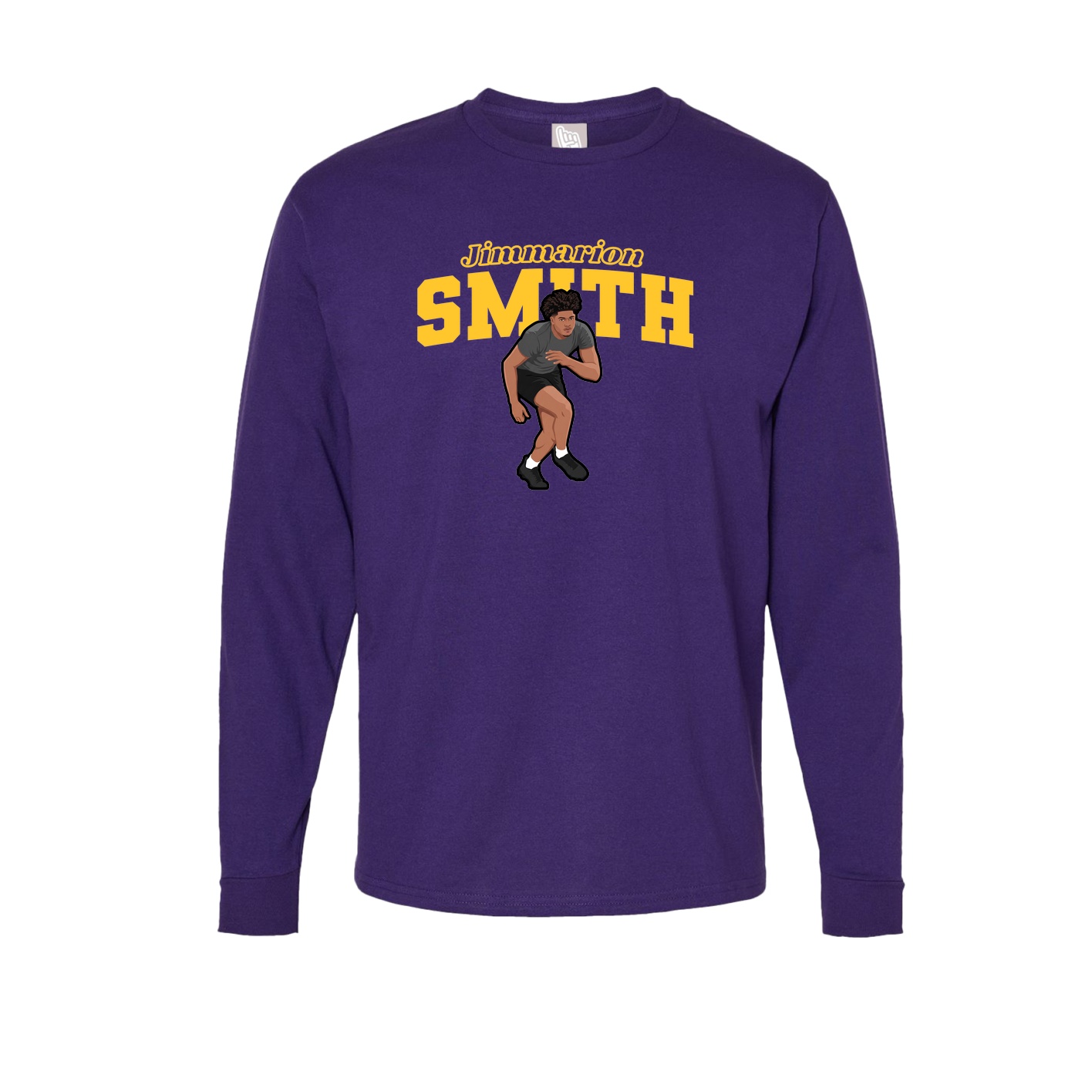 Long Sleeve Tee — Name Arch in Purple