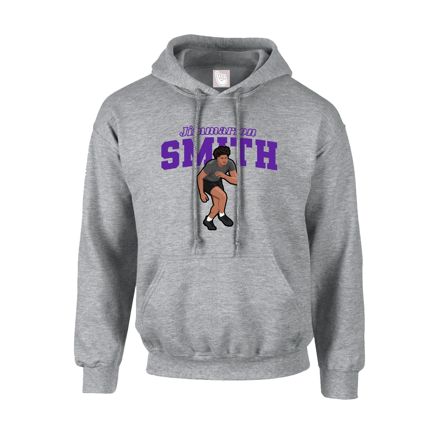 Youth Hoodie — Name Arch in Grey