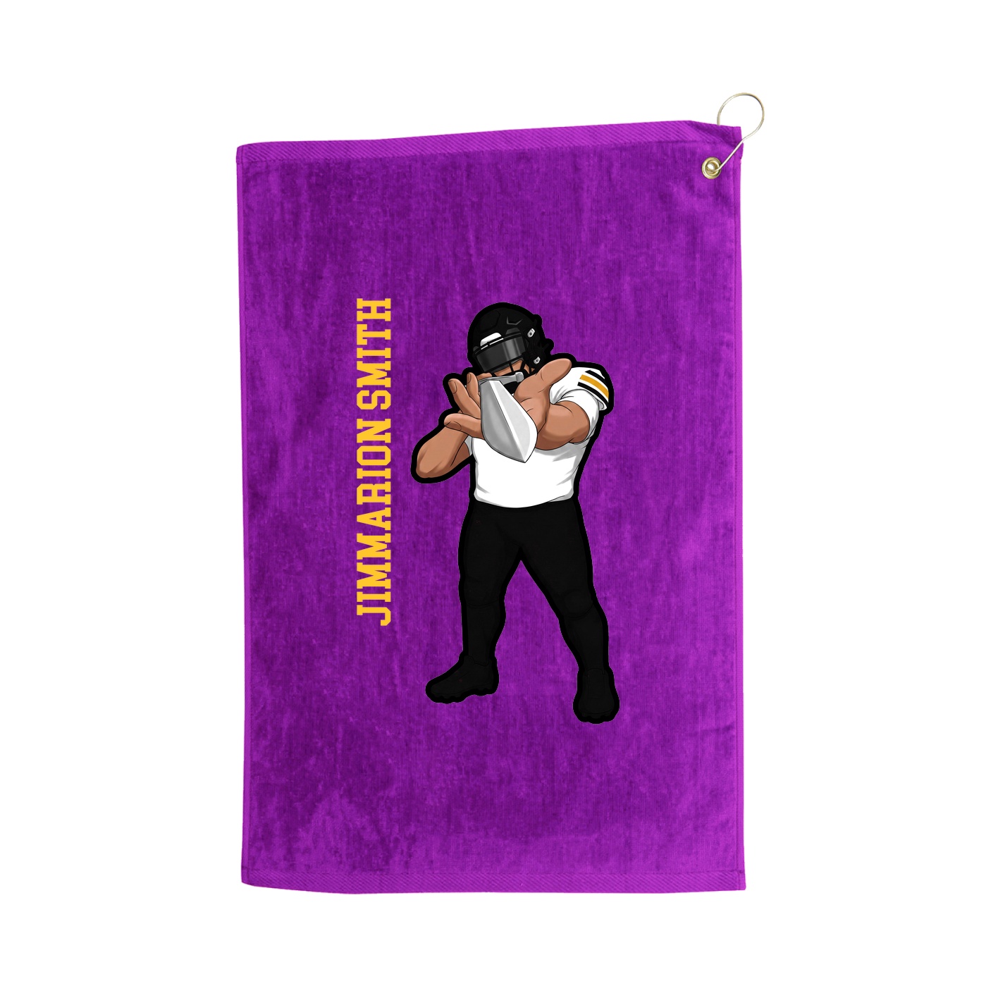 Golf Towel — Name Vertical in Purple
