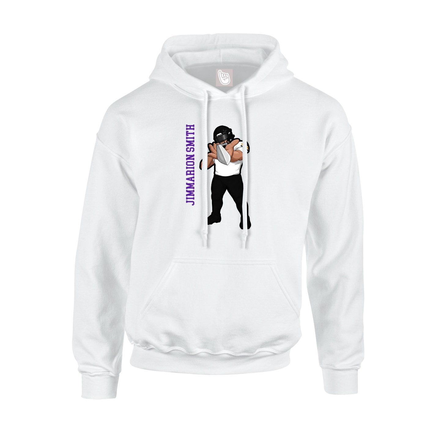 Hoodie — Name Vertical in White