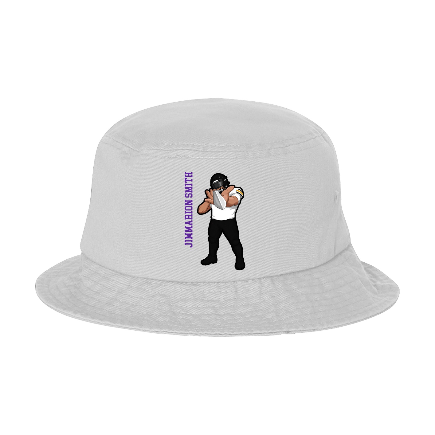Bucket Cap — Name Vertical in White