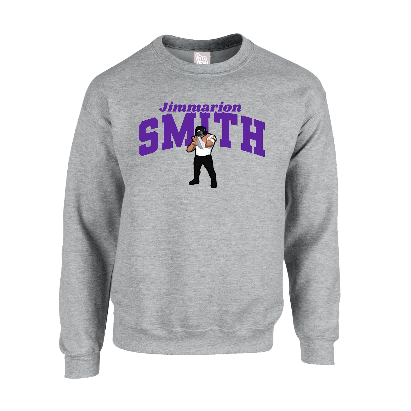Fleece Crew — Signature Arch in Grey