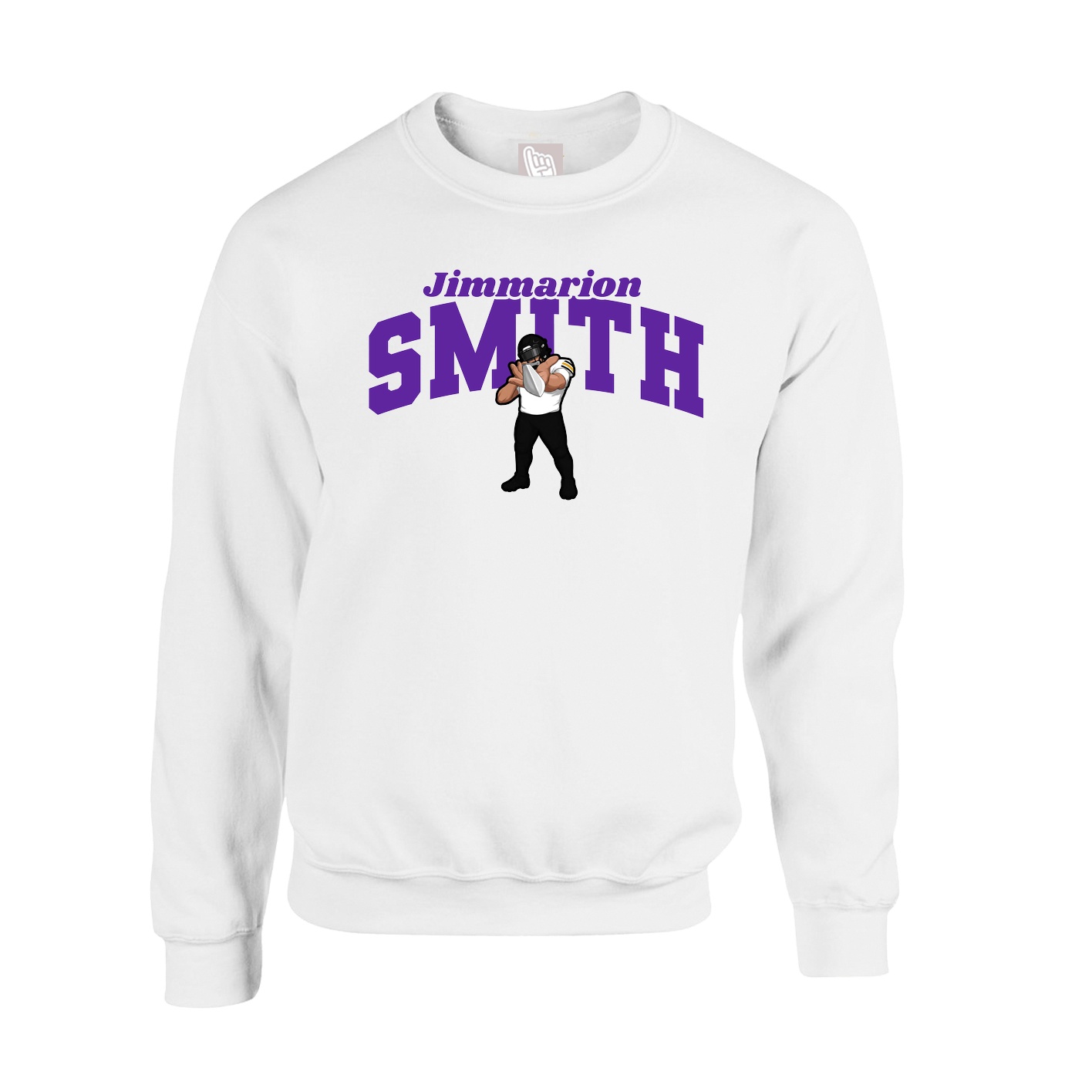 Fleece Crew — Signature Arch in White
