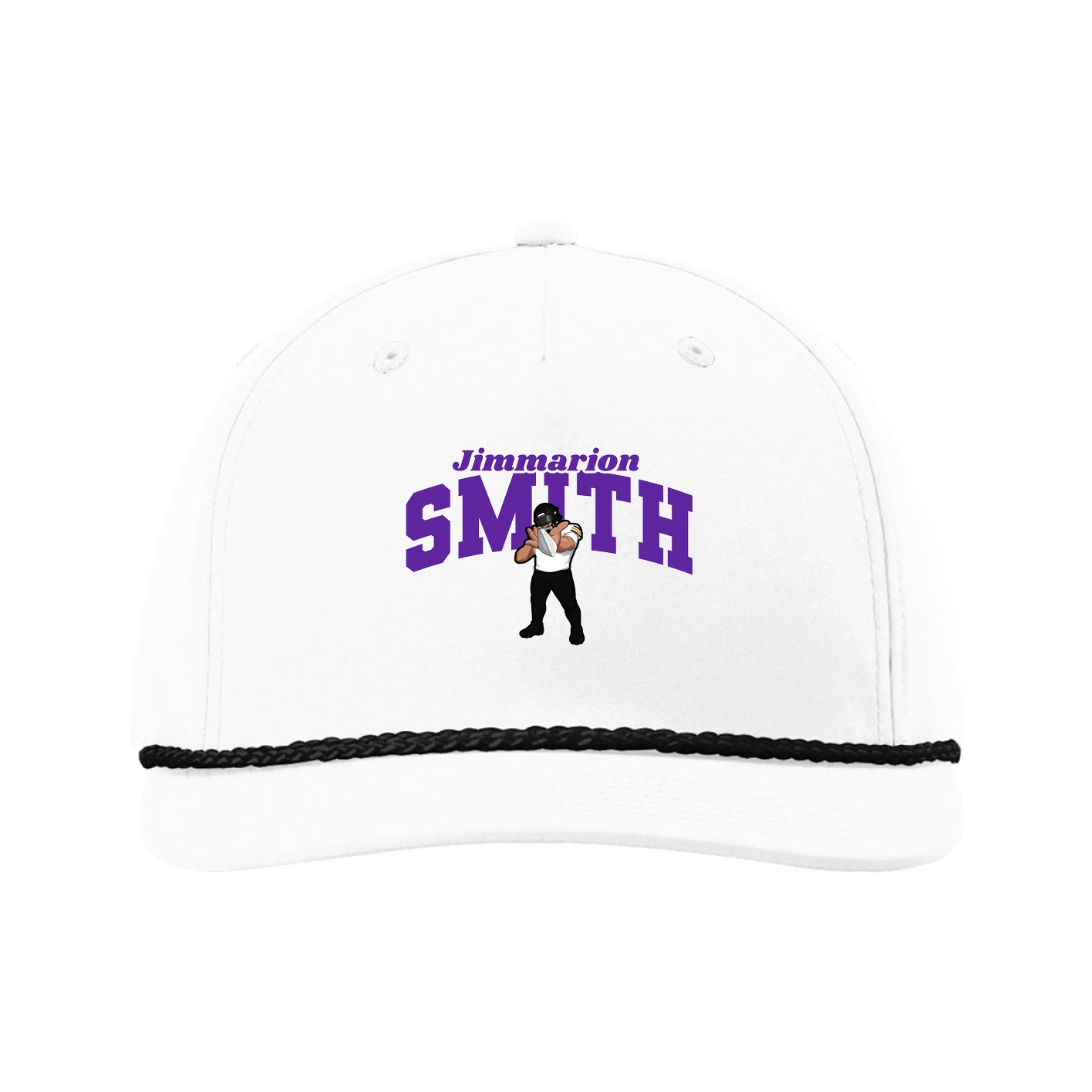 Five-Panel Classic Rope Cap — Signature Arch in White