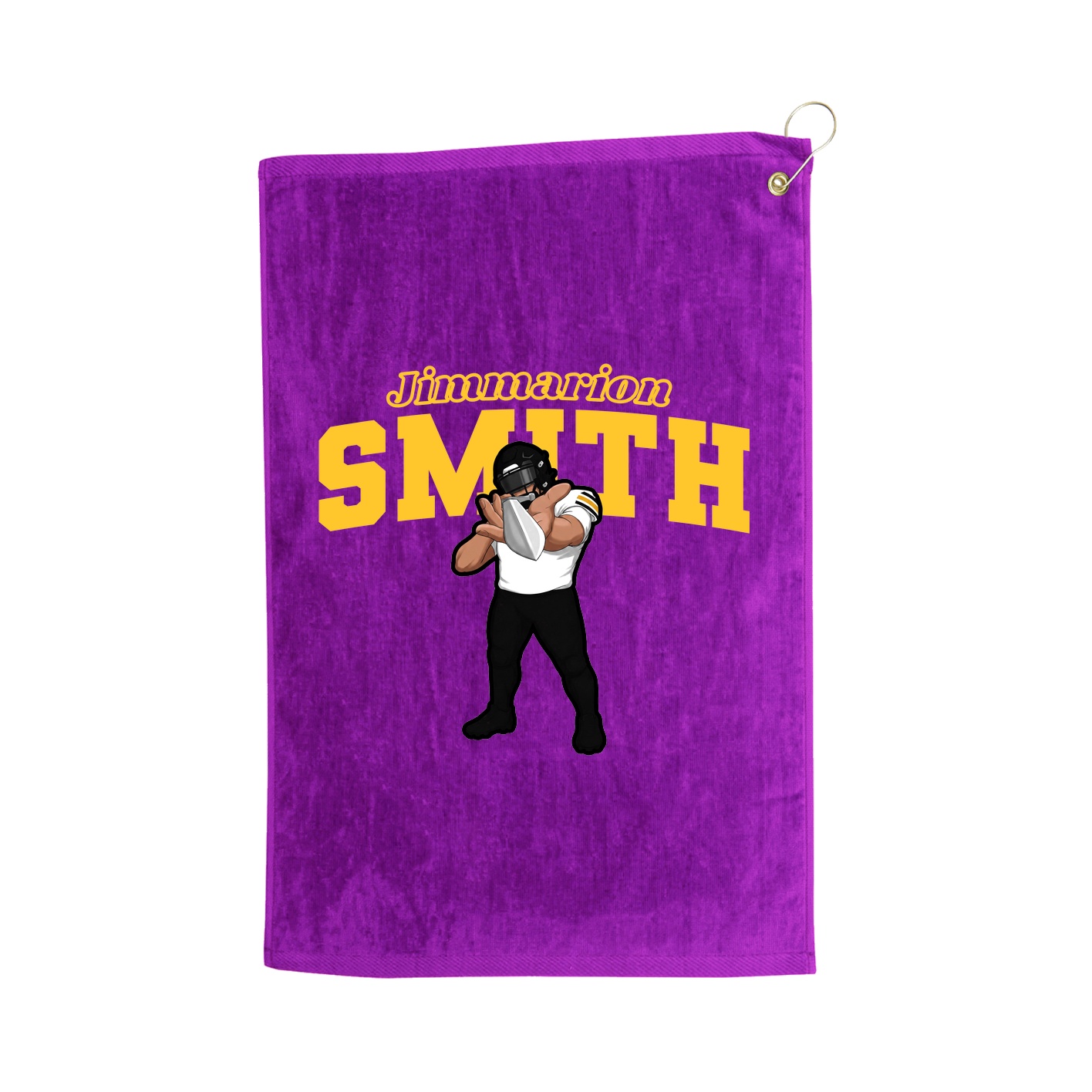 Golf Towel — Name Arch in Purple