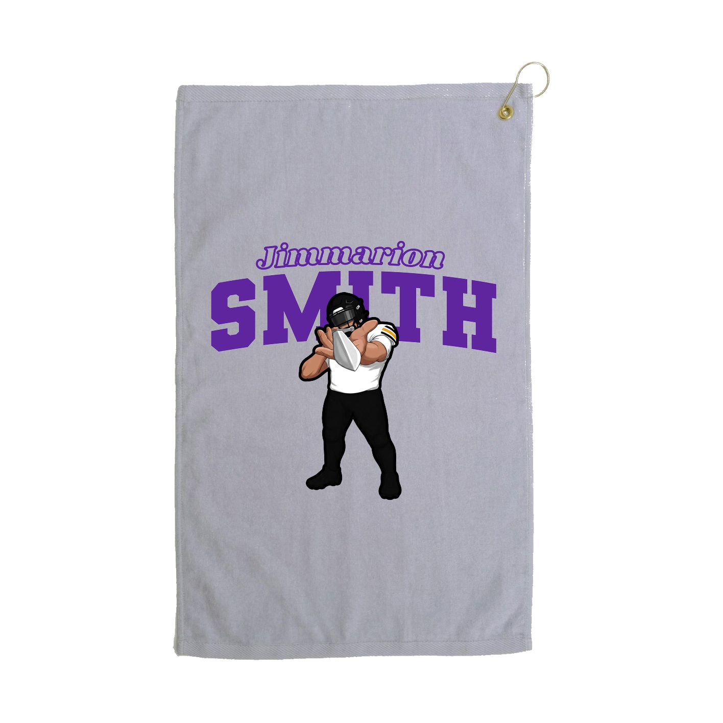 Golf Towel — Name Arch in Grey