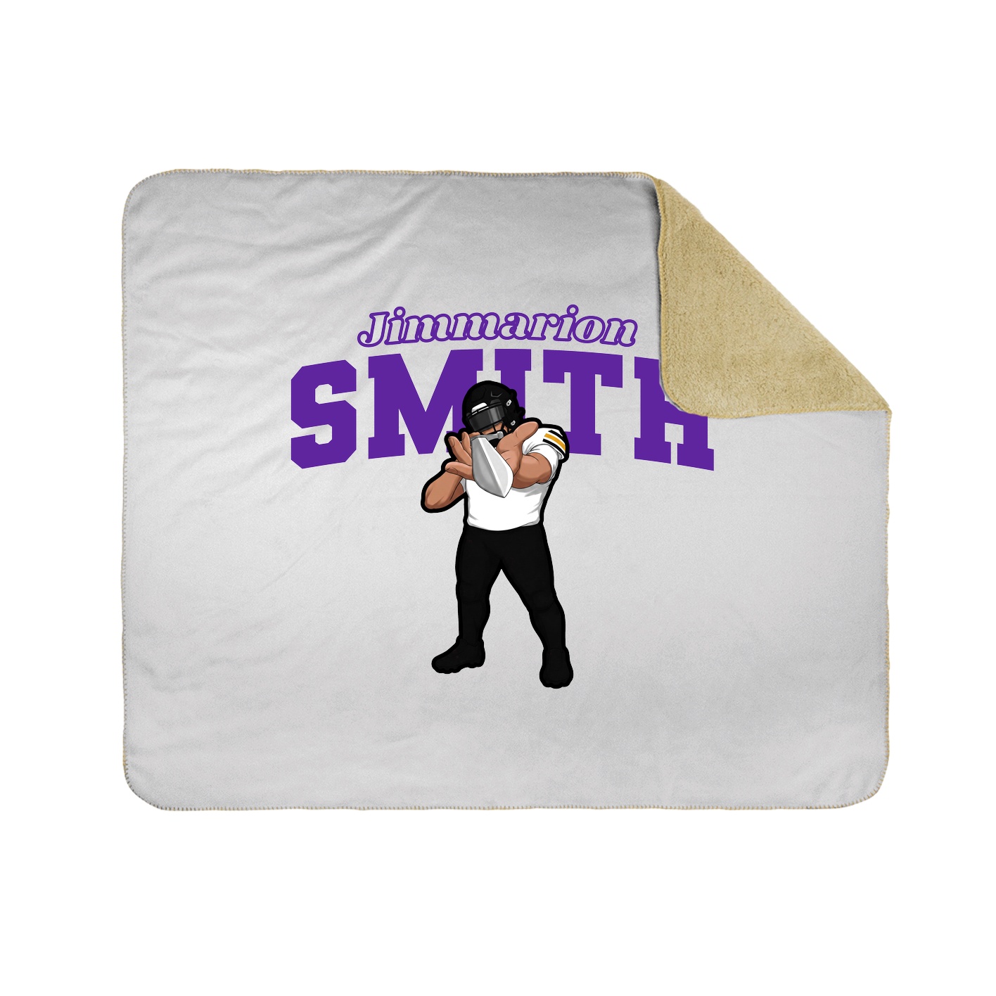 Throw Blanket — Name Arch in White
