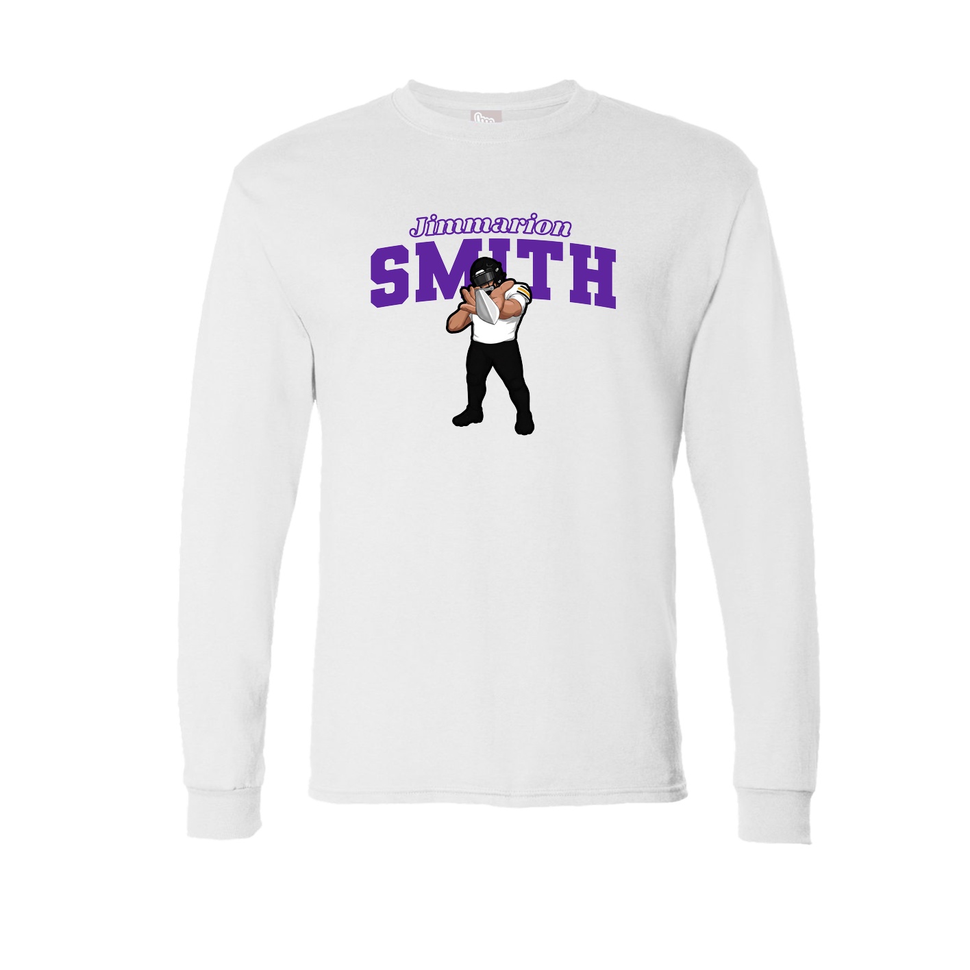 Long Sleeve Tee — Name Arch in White