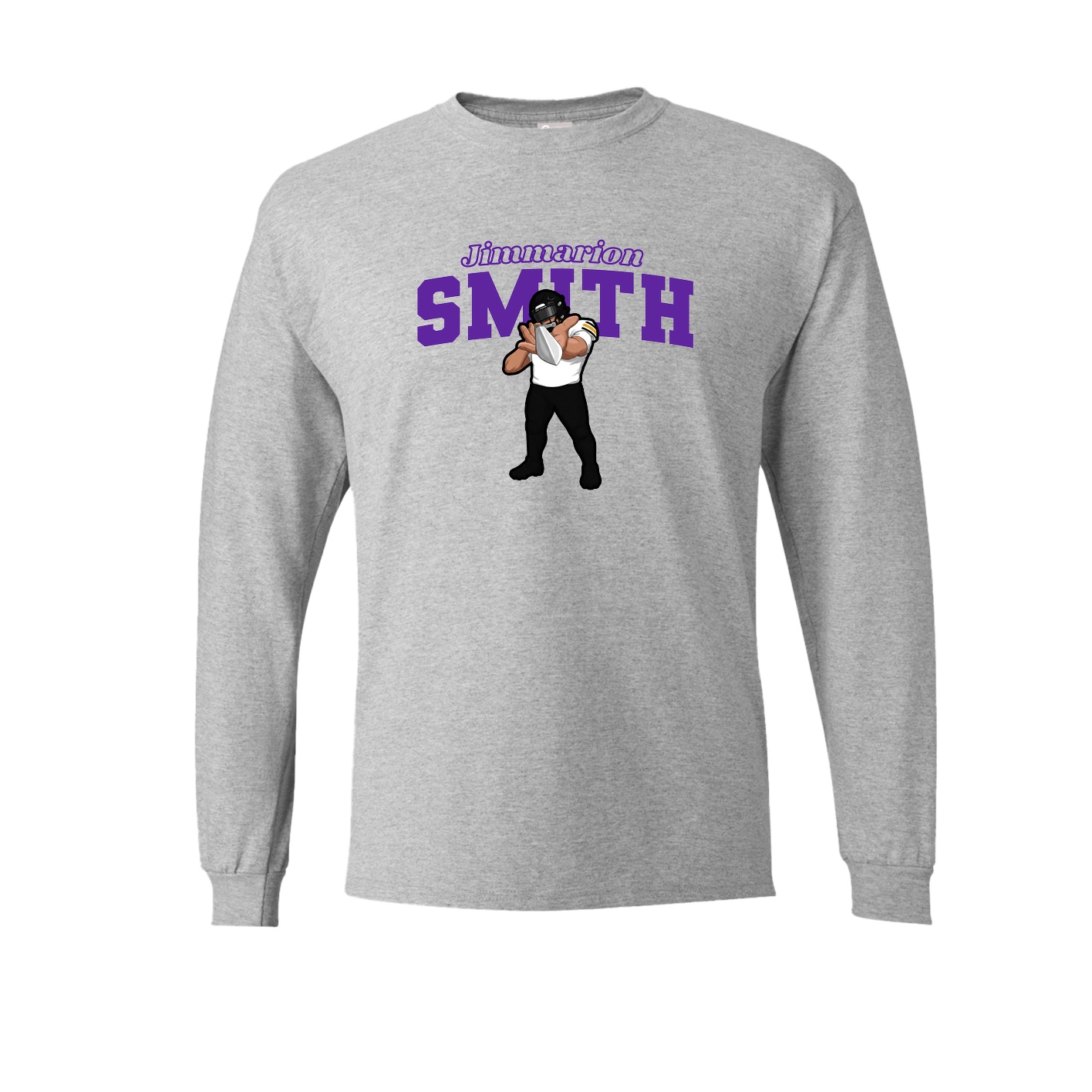 Long Sleeve Tee — Name Arch in Grey