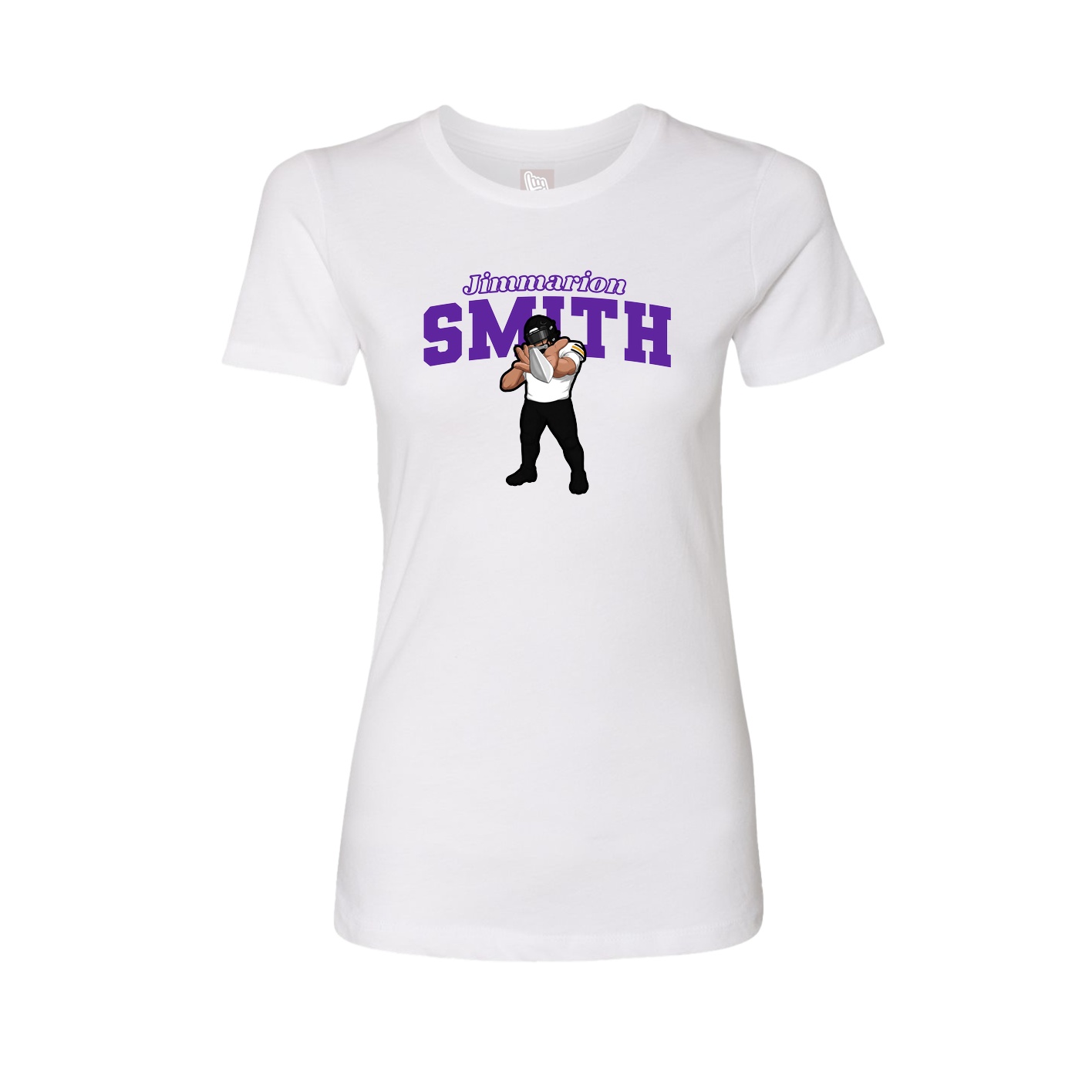 Fitted Women's Tee — Name Arch in White