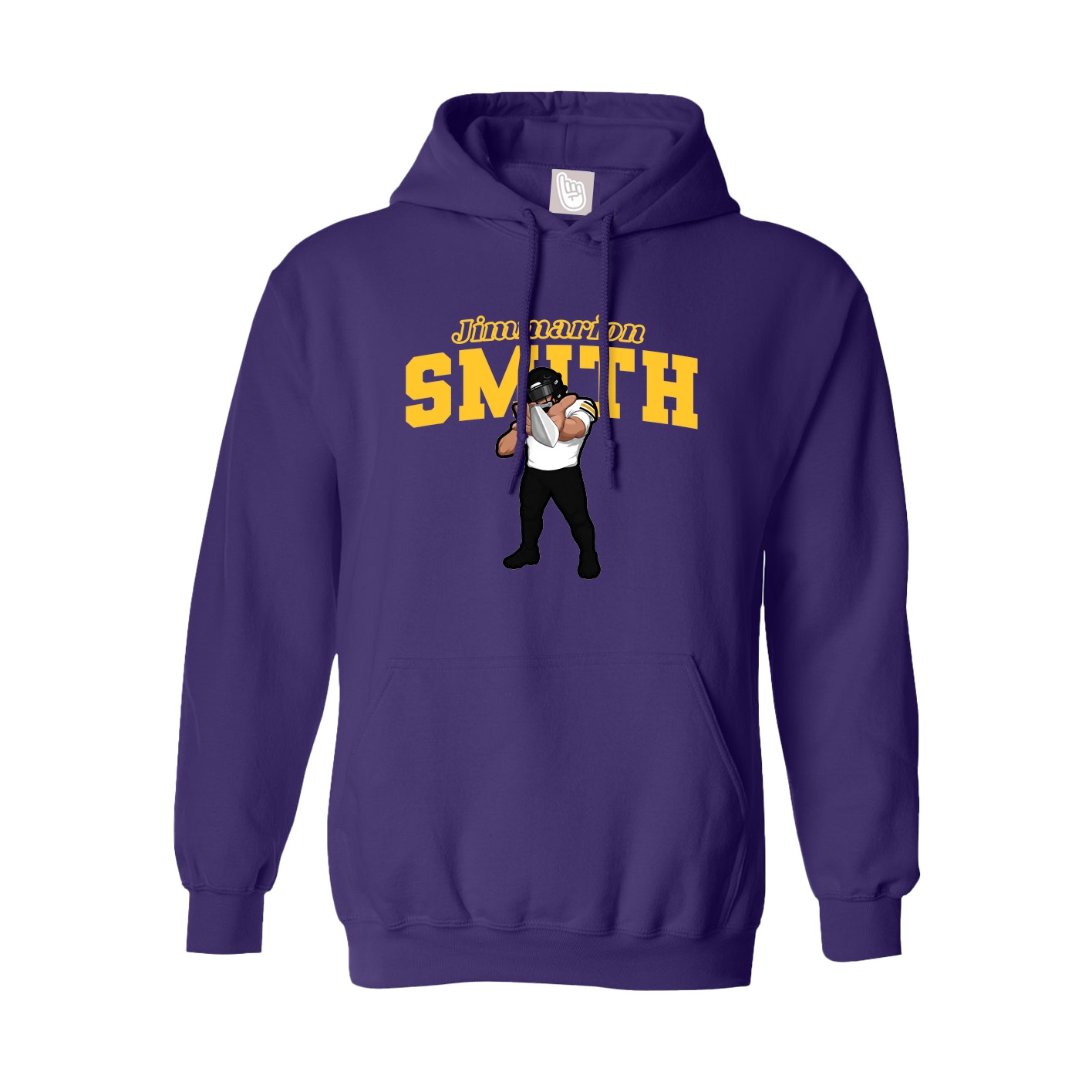 Youth Hoodie — Name Arch in Purple