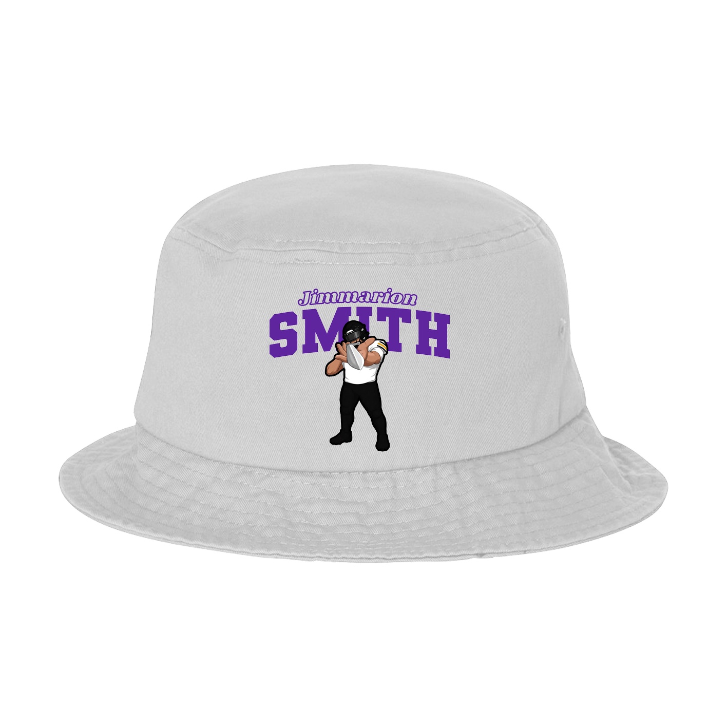 Bucket Cap — Name Arch in White