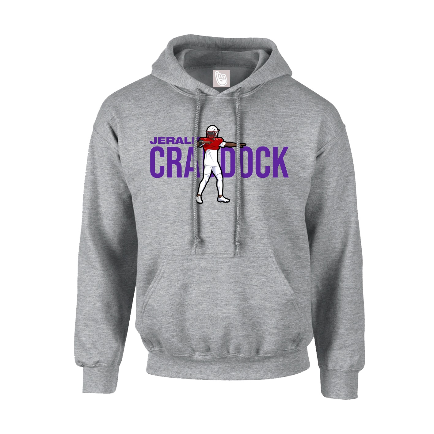 Youth Hoodie — Player Name in Grey