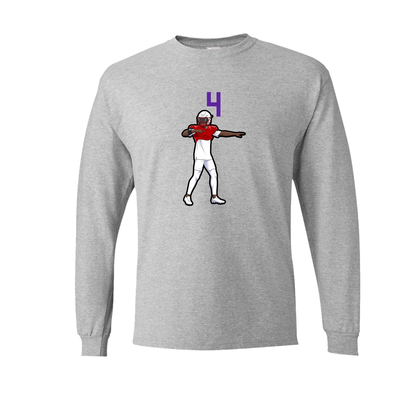 Long Sleeve Tee — Number Top in Grey