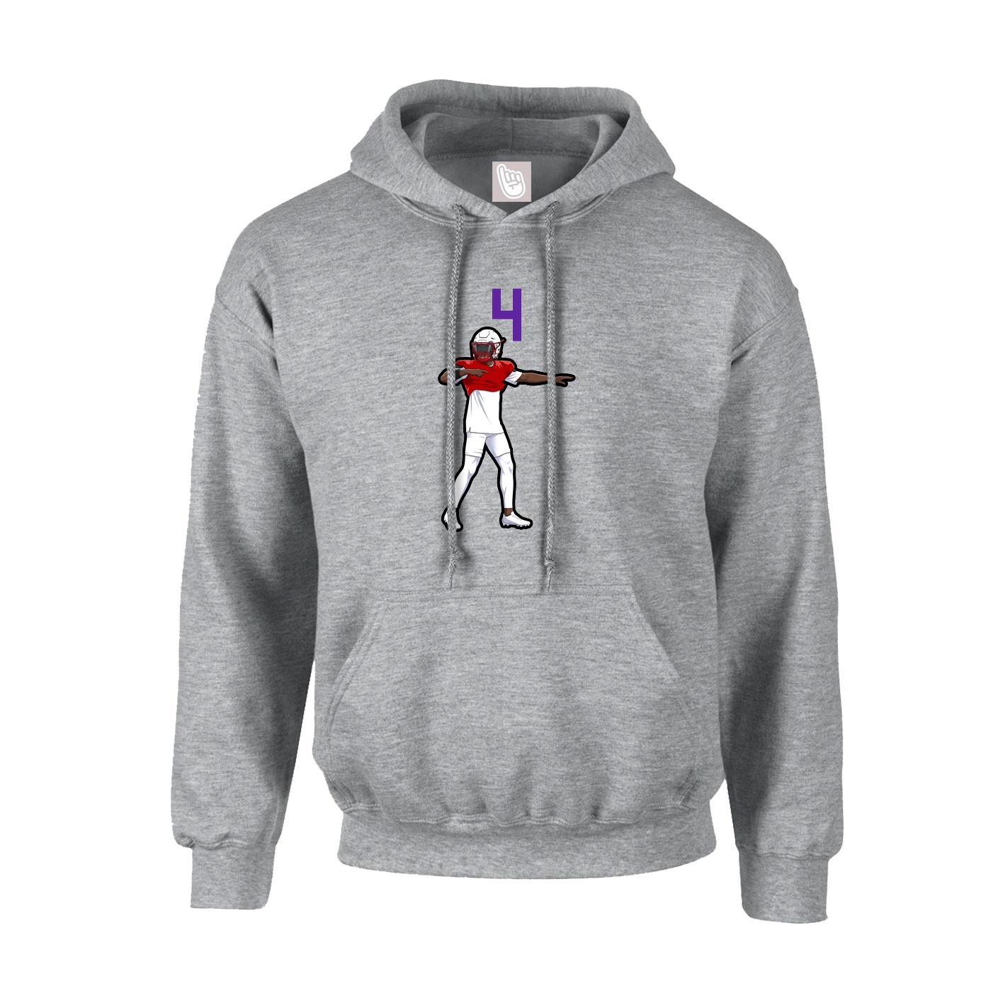 Hoodie — Number Top in Grey