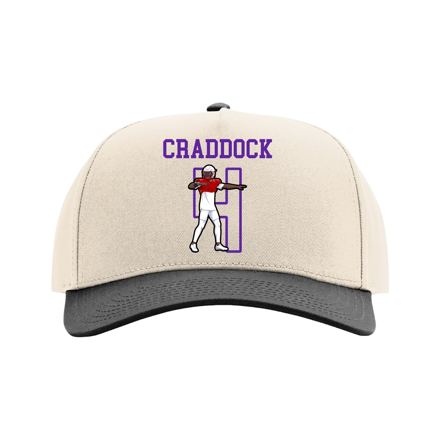 Full Fabric Five-Panel Champ Cap — Shirsey in Cream/Black