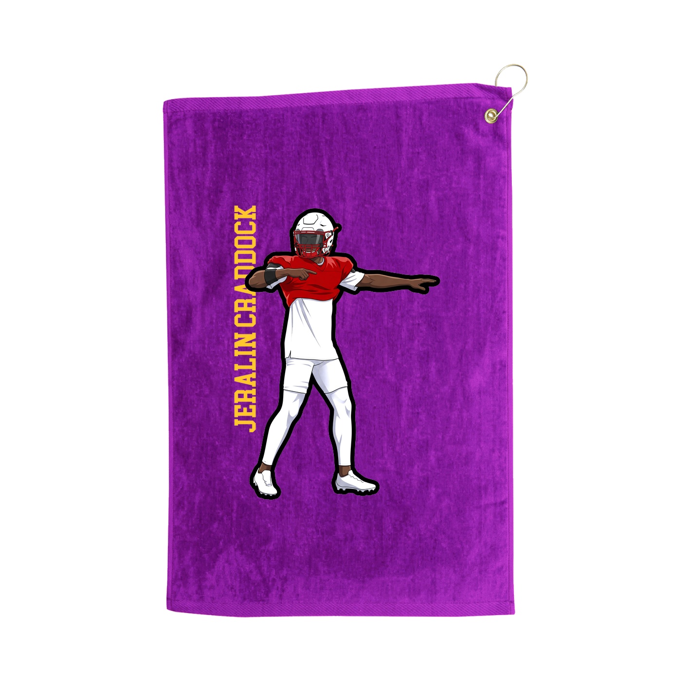 Golf Towel — Name Vertical in Purple