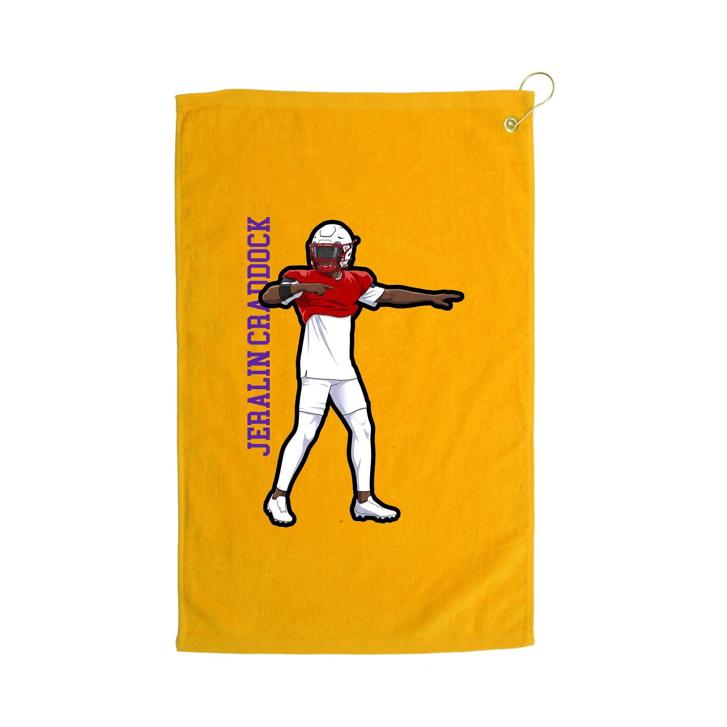 Golf Towel — Name Vertical in Gold