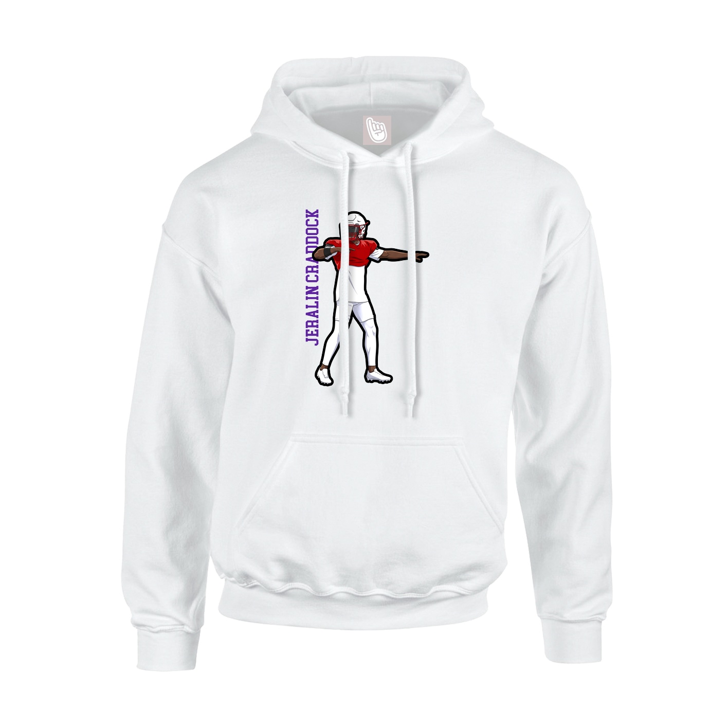 Youth Hoodie — Name Vertical in White