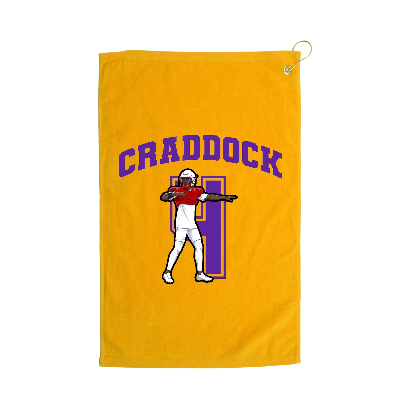 Golf Towel — Number in Gold