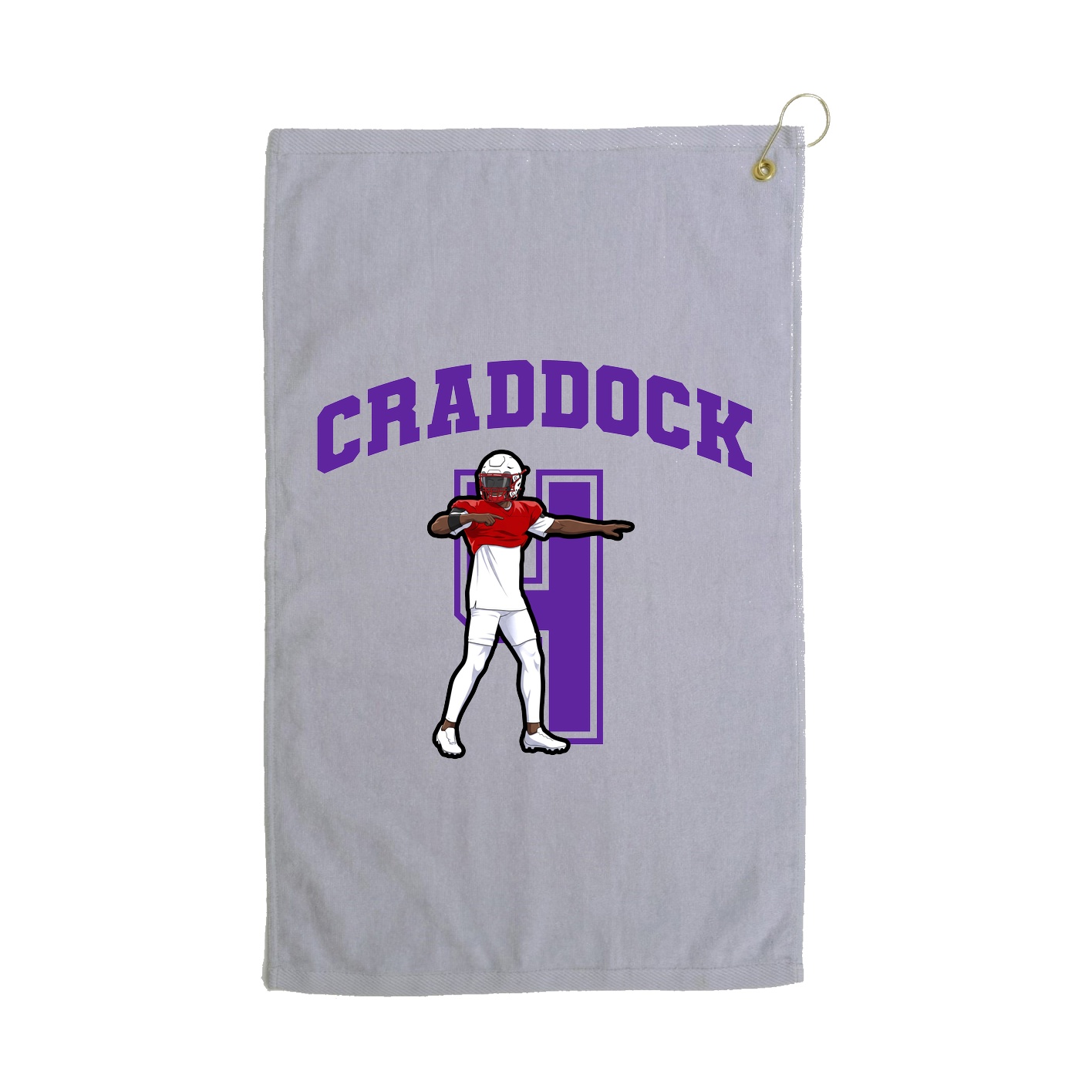 Golf Towel — Number in Grey