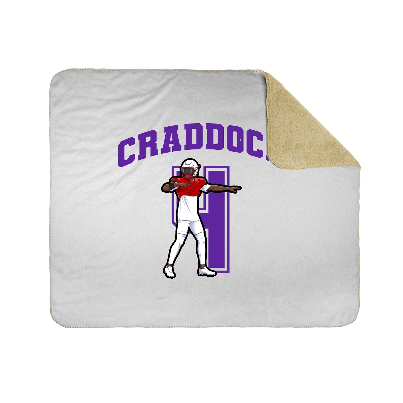 Throw Blanket — Number in White