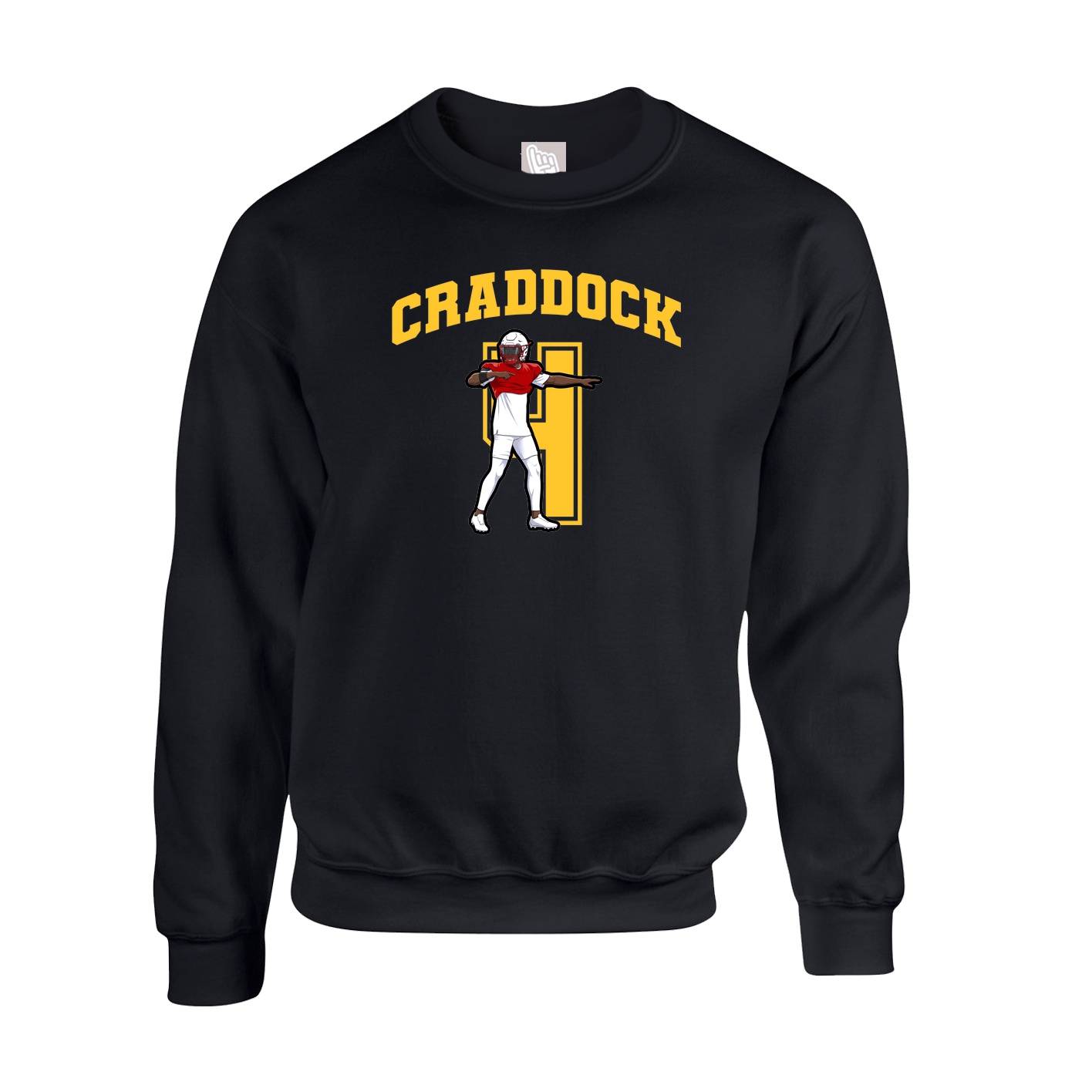 Fleece Crew — Number in Black
