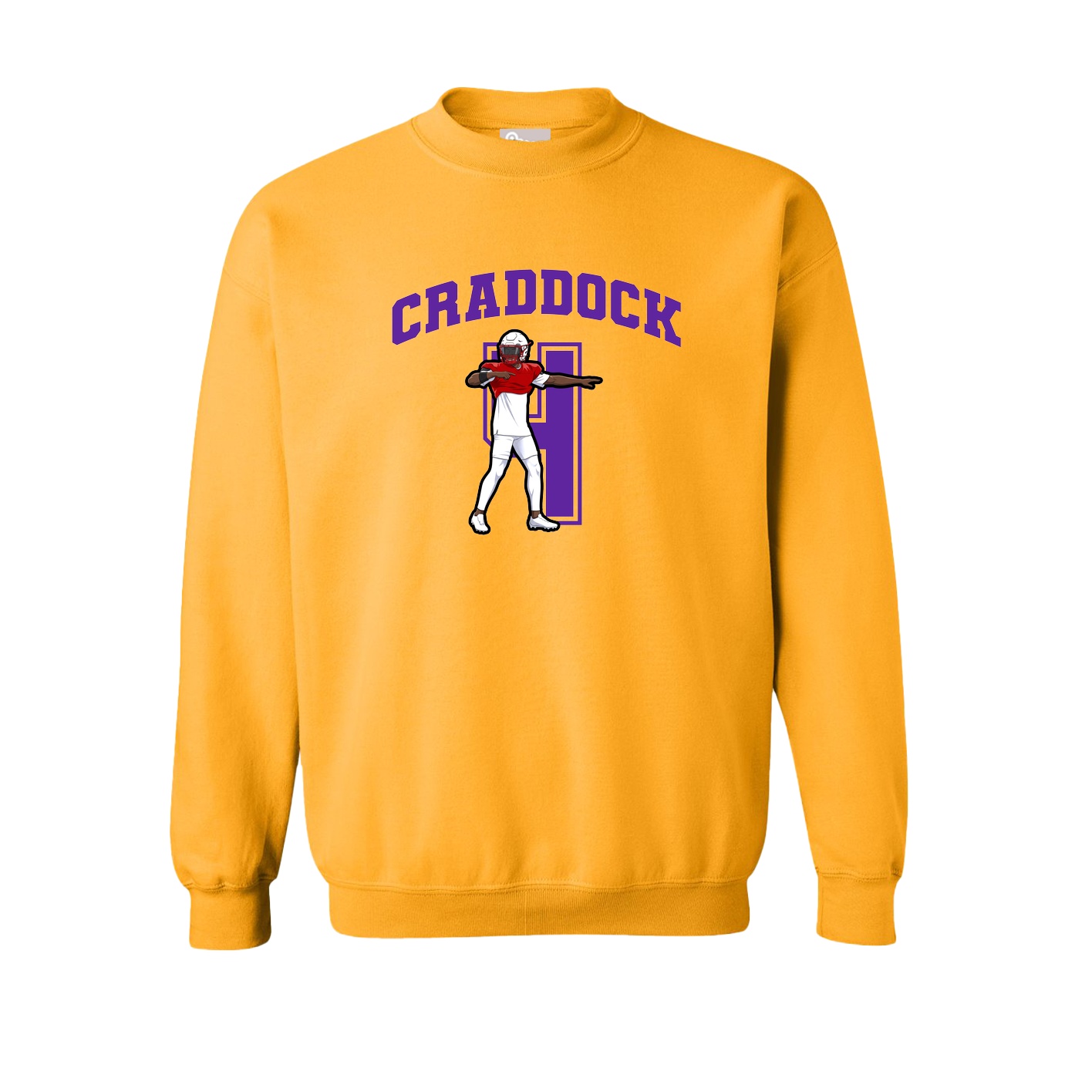 Fleece Crew — Number in Gold