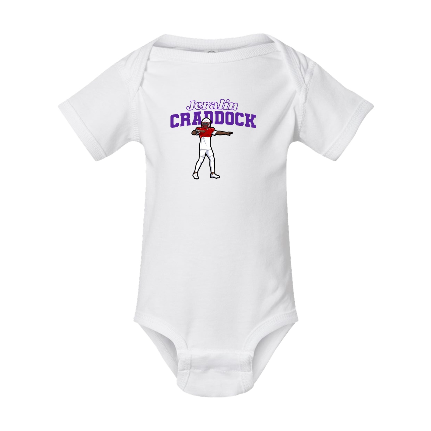Baby Onesie — Name Arch in White
