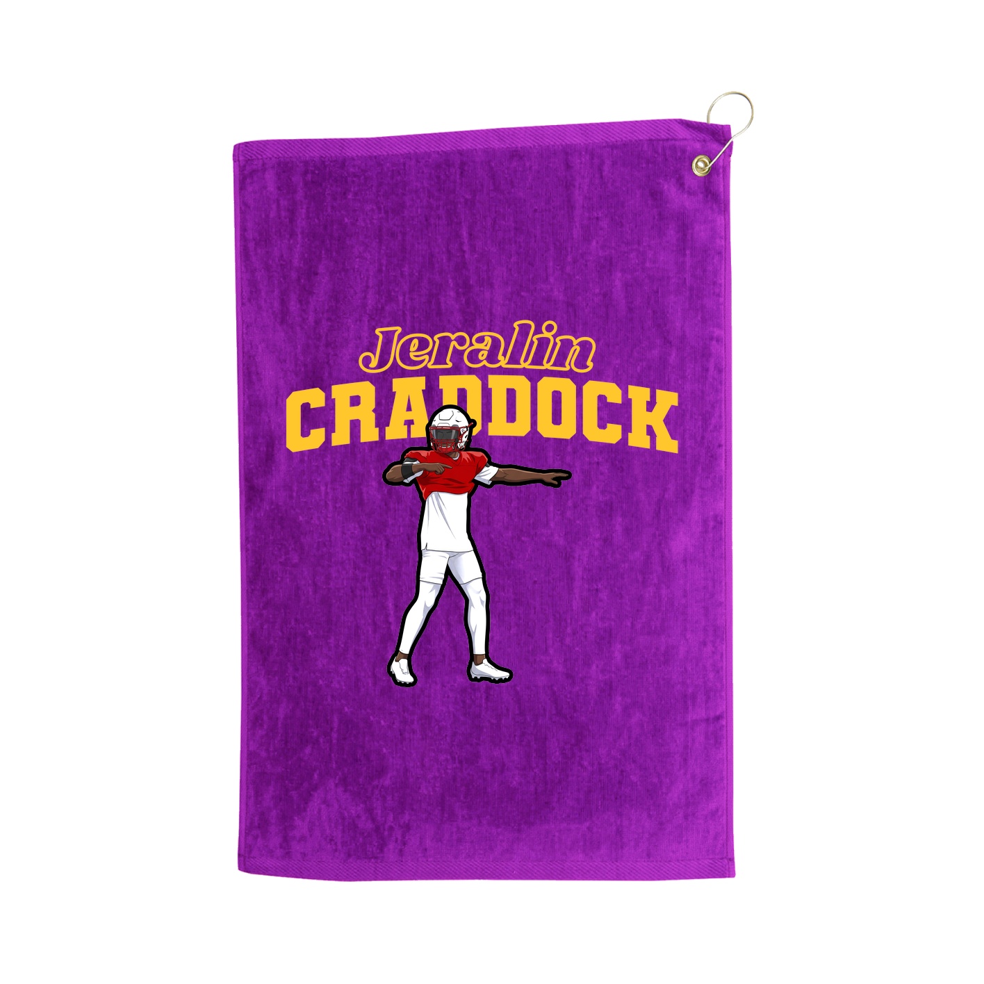 Golf Towel — Name Arch in Purple