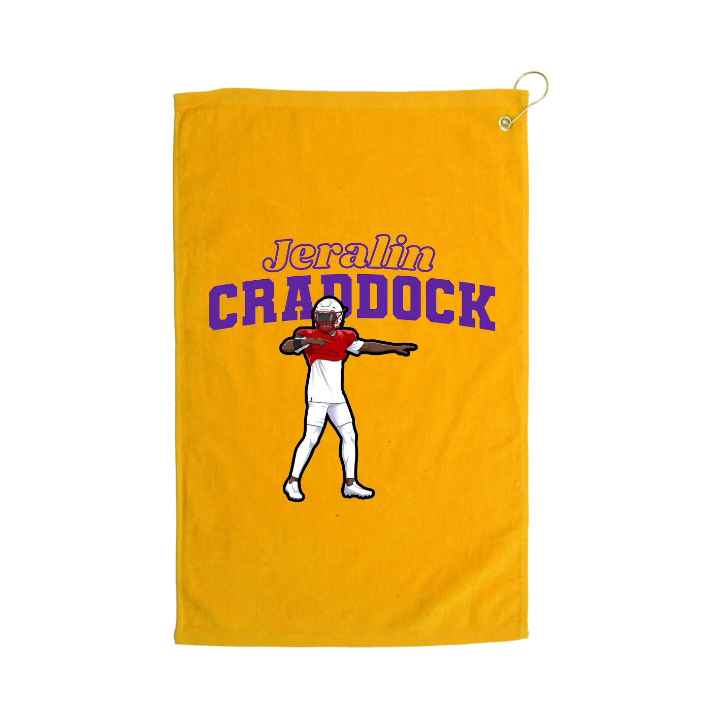 Golf Towel — Name Arch in Gold