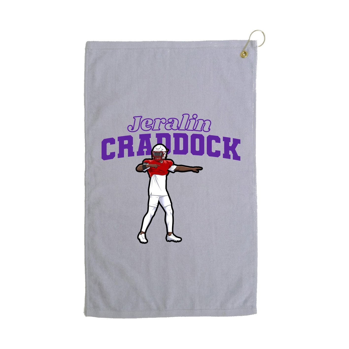 Golf Towel — Name Arch in Grey