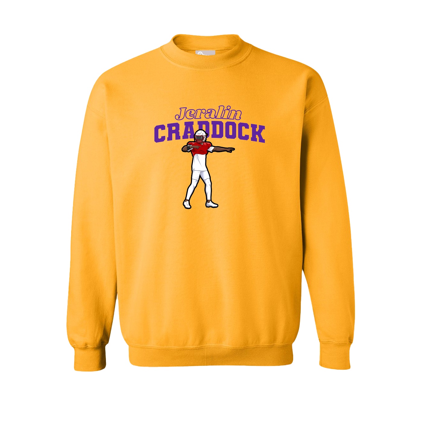 Fleece Crew — Name Arch in Gold