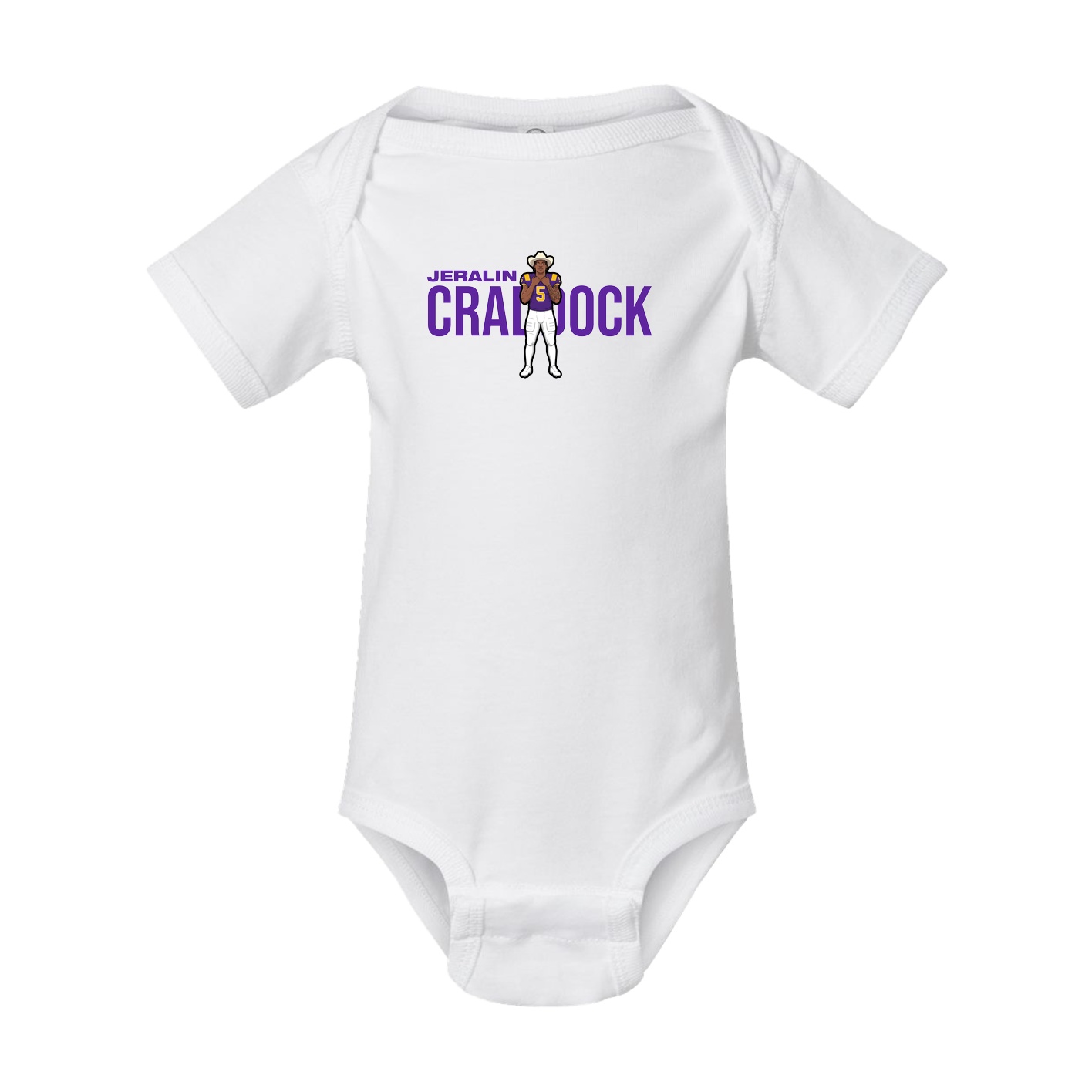 Baby Onesie — Player Name in White