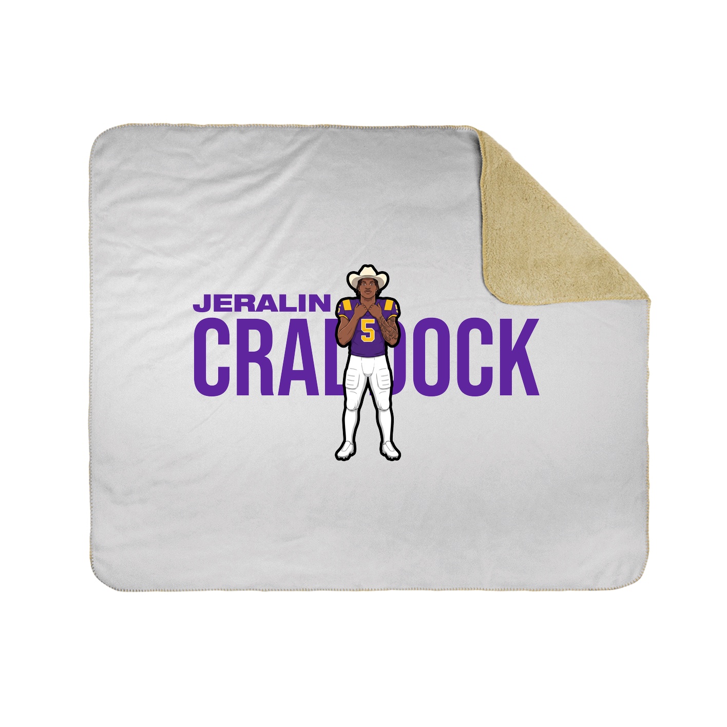 Throw Blanket — Player Name in White