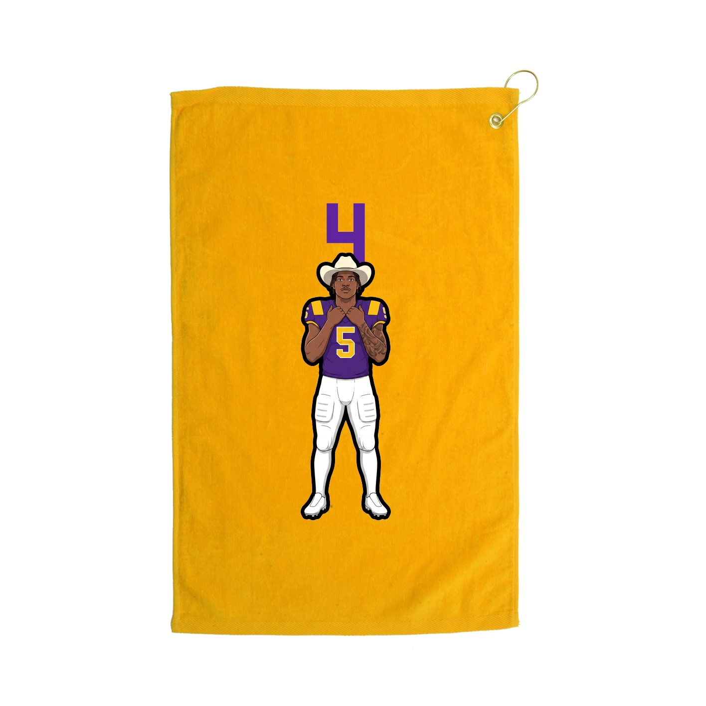 Golf Towel — Number Top in Gold