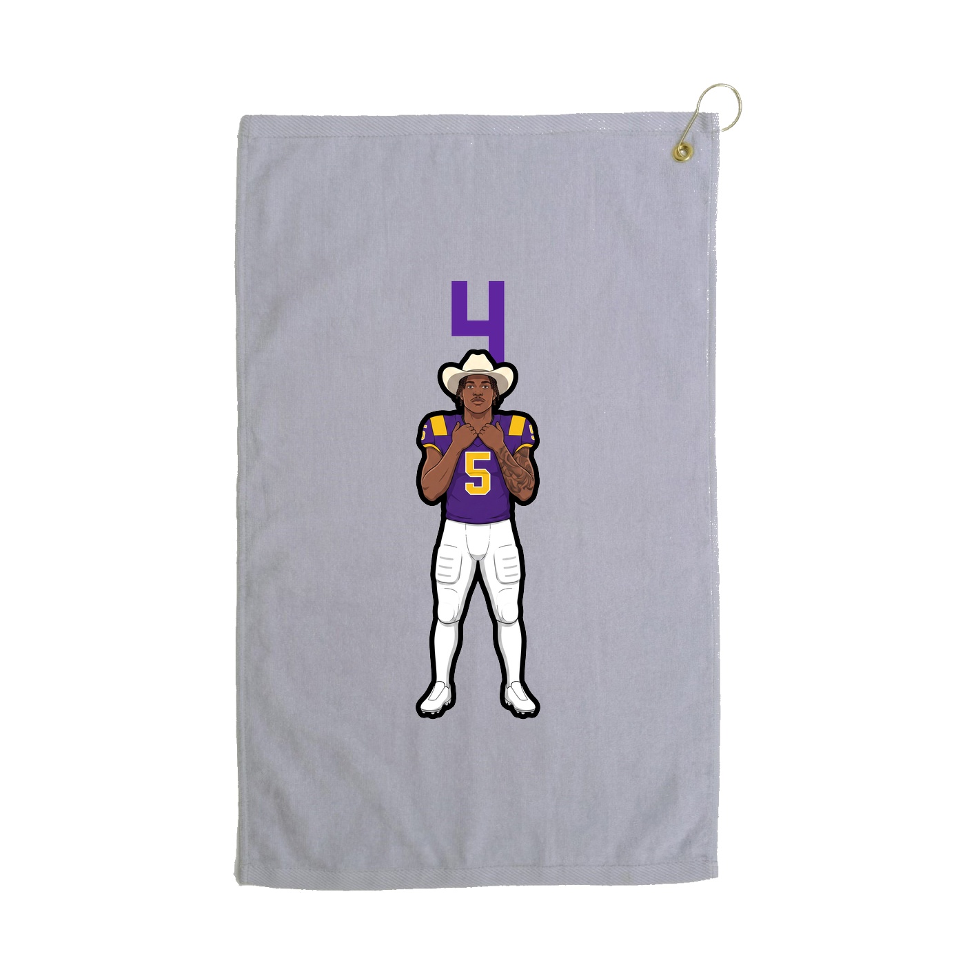 Golf Towel — Number Top in Grey