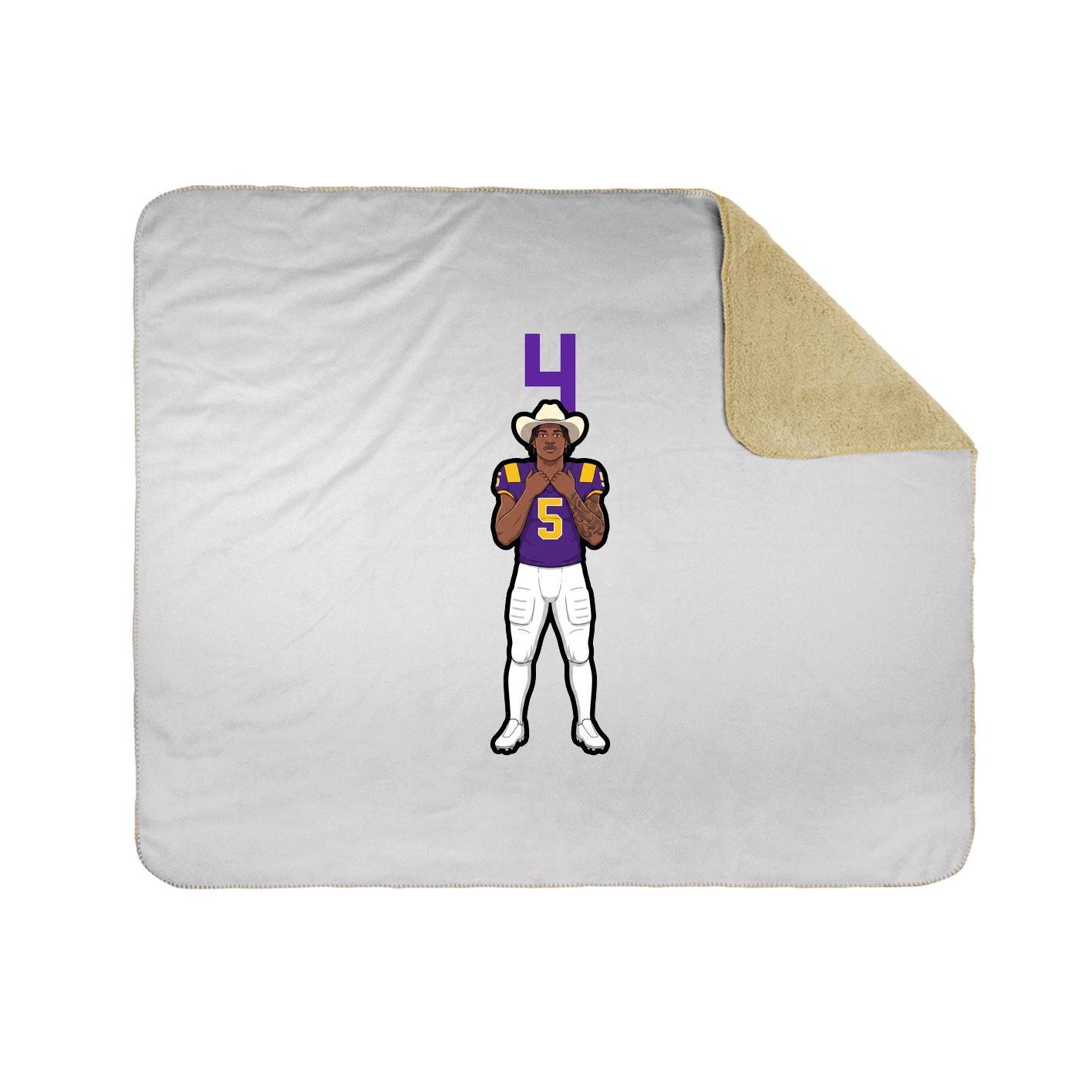 Throw Blanket — Number Top in White
